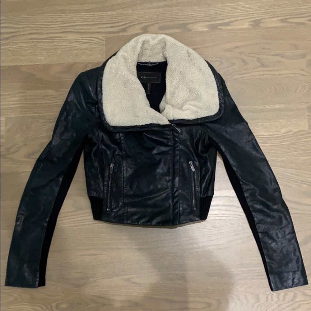 Leather Jacket with Teddy Finish